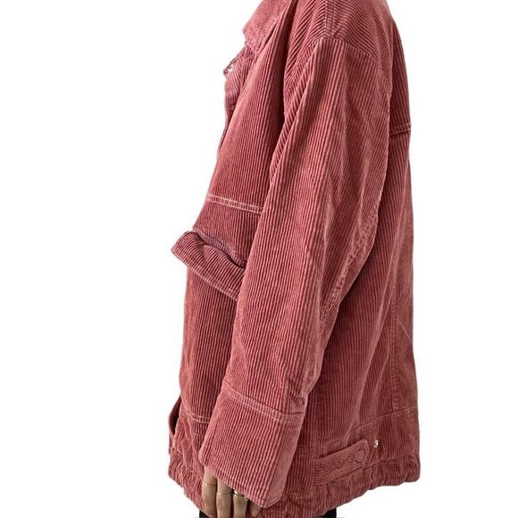 Free People We The Free Pink Corduroy Oversized Boxy Field Jacket Sz M - Picture 5 of 9